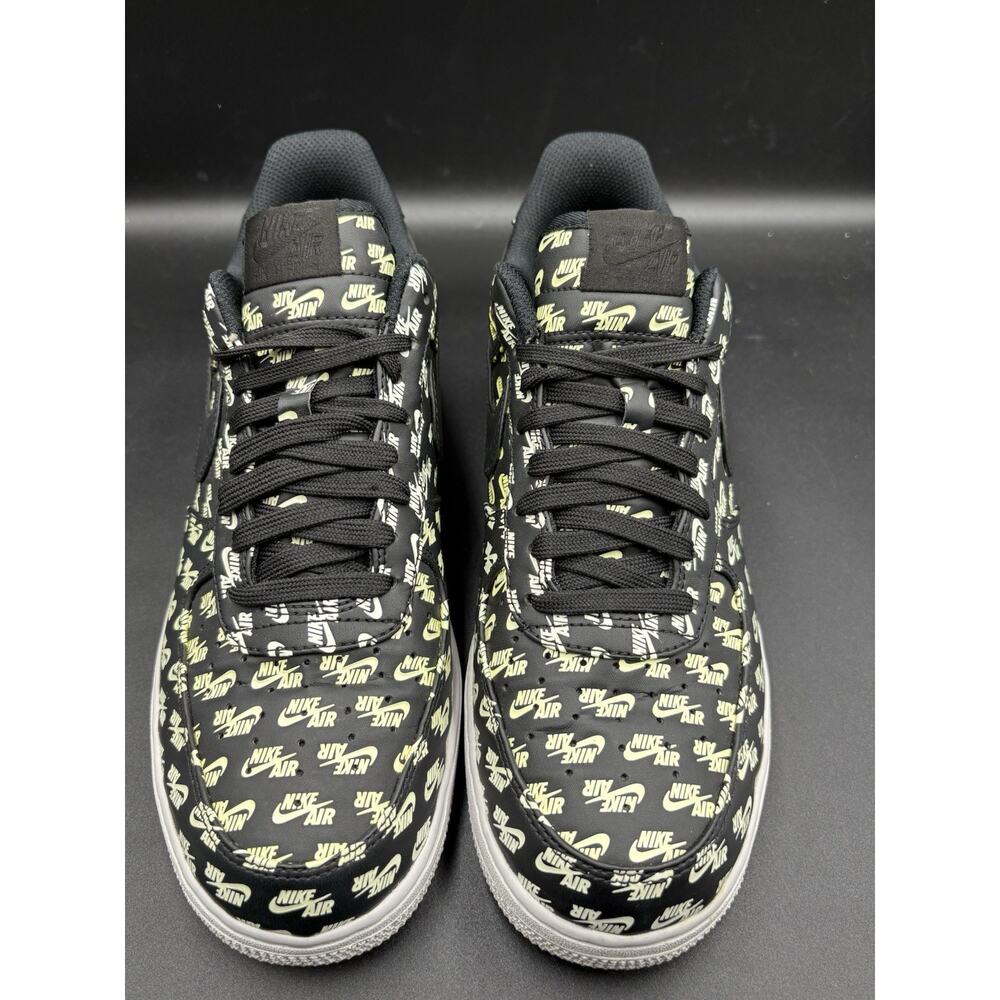 Size 9.5- Nike Air Force 1 '07 QS Low All Over Logo Black